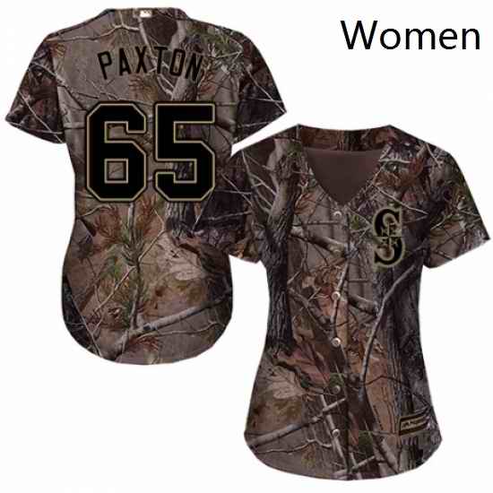 Womens Majestic Seattle Mariners 65 James Paxton Authentic Camo Realtree Collection Flex Base MLB Jersey